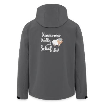 Ich schaffe das, ich Schaf das lustiges Motiv - Recycelte Männer Softshell-Jacke von Stanley/Stella - Schwarz - Hinten - AI Model Male 185 light (185cm)