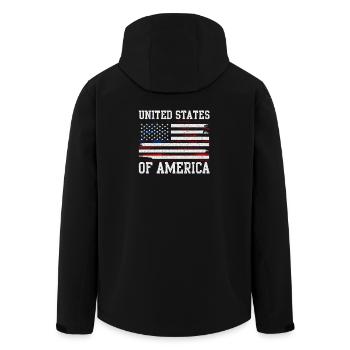 Drapeau des États-Unis en détresse - Veste softshell homme en polyester recyclé Stanley/Stella - noir - Dos - AI Model Male 185 light (185cm)