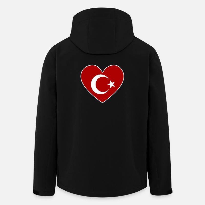 Coeur comme drapeau turc - Veste softshell homme en polyester recyclé Stanley/Stella - noir