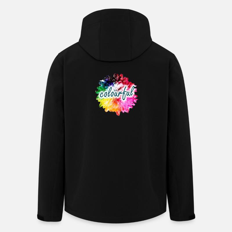 Regenbogenblume Farbexplosion - Recycelte Männer Softshell-Jacke von Stanley/Stella - Schwarz