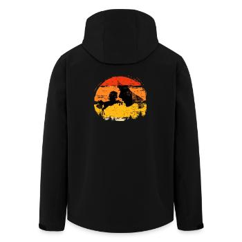 Équitation pour les chuchoteurs de chevaux, équitation pour débutants - Veste softshell homme en polyester recyclé Stanley/Stella - noir - Dos - AI Model Male 185 light (185cm)