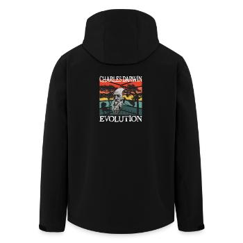 Idée cadeau textile Charles Darwin Evolution - Veste softshell homme en polyester recyclé Stanley/Stella - noir - Dos - AI Model Male 185 light (185cm)