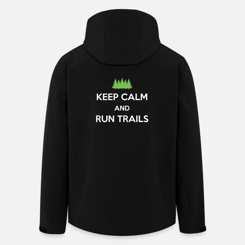 Keep Calm and Run Trails - Men’s Recycled Softshell Jacket by Stanley/Stella - black