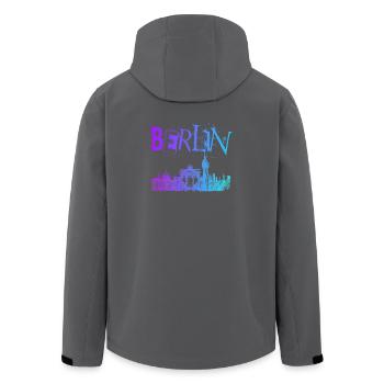 Berlin Skyline Panorama - Recycelte Männer Softshell-Jacke von Stanley/Stella - Schwarz - Hinten - AI Model Male 185 light (185cm)