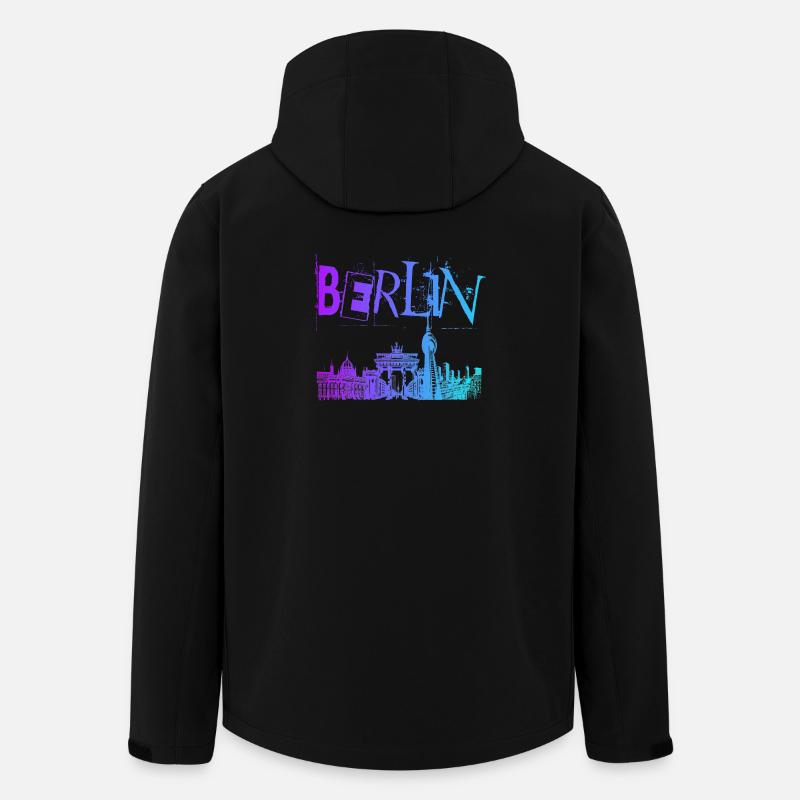 Berlin Skyline Panorama - Veste softshell homme en polyester recyclé Stanley/Stella - noir