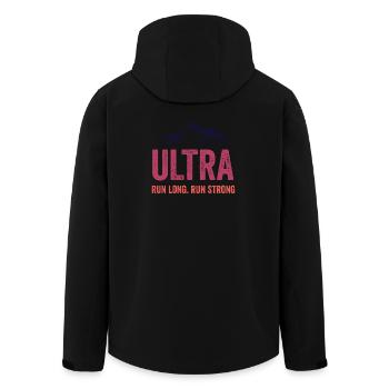 Ultra Running - Run Long. Run Strong. - Men’s Recycled Softshell Jacket by Stanley/Stella - black - Back - AI Model Male 185 light (185cm)