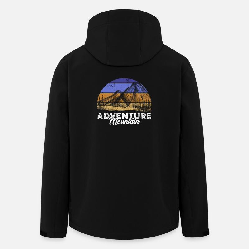 Adventure Mountain Sonnenuntergang - Recycelte Männer Softshell-Jacke von Stanley/Stella - Schwarz