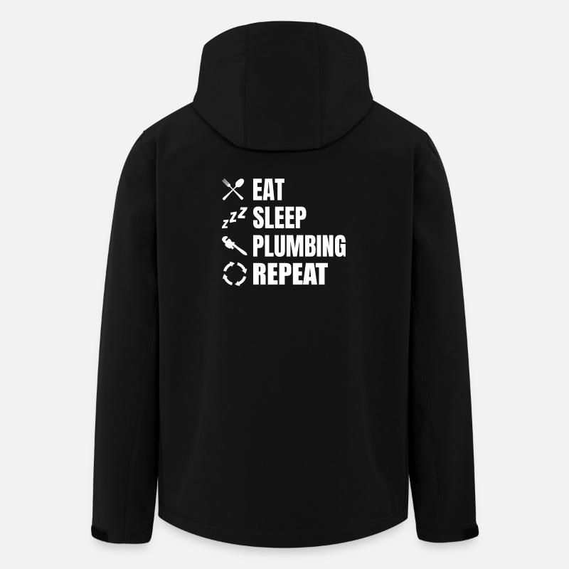 Eating, sleeping, plumbing, repeating - Men’s Recycled Softshell Jacket by Stanley/Stella - black