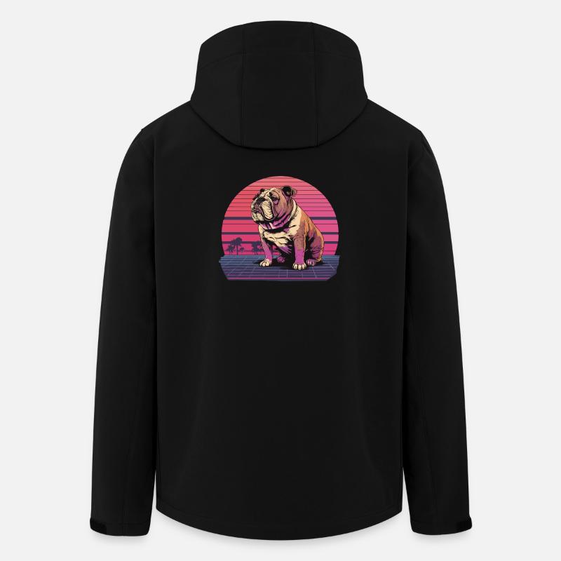 Retro Neon Bulldog - Recycelte Männer Softshell-Jacke von Stanley/Stella - Schwarz