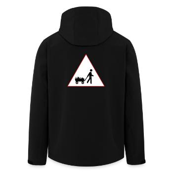 Männer und Bier - was braucht man(n) mehr? - Recycelte Männer Softshell-Jacke von Stanley/Stella - Schwarz - Hinten - AI Model Male 185 light (185cm)