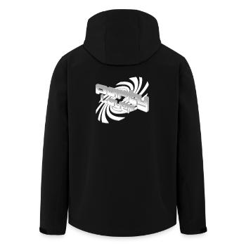 Conception de polices 3D Sound Waves - Veste softshell homme en polyester recyclé Stanley/Stella - noir - Dos - AI Model Male 185 light (185cm)