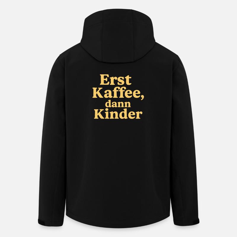 Erst Kaffee, Dann Kinder (sonnengelb) - Recycelte Männer Softshell-Jacke von Stanley/Stella - Schwarz