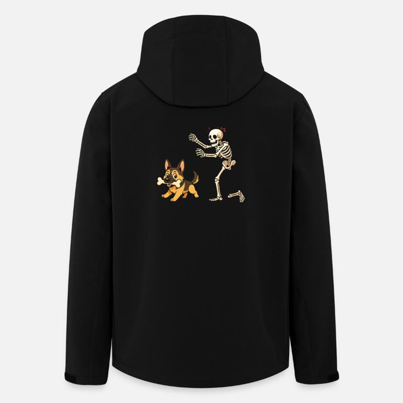 Deutsches Schäferhund-Skelett - Recycelte Männer Softshell-Jacke von Stanley/Stella - Schwarz