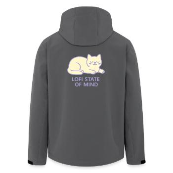 Lo Fi Cat Hoodie – Cozy State of Mind - Recycelte Männer Softshell-Jacke von Stanley/Stella - Schwarz - Hinten - AI Model Male 185 light (185cm)