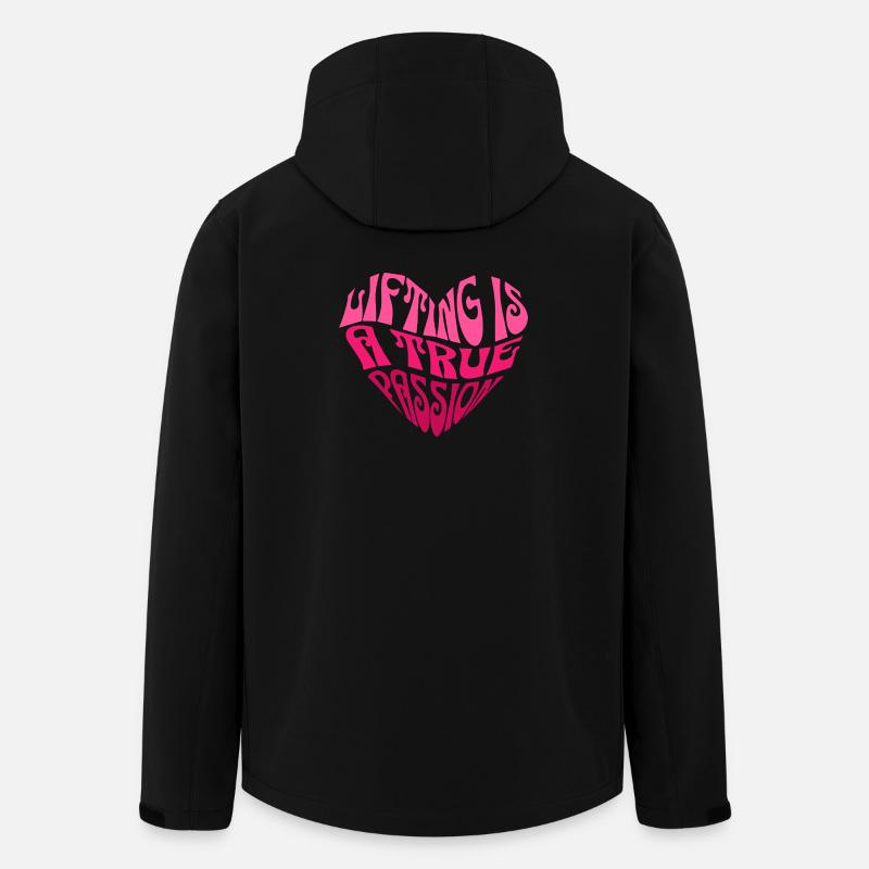 Heart with inspirational saying in pink - Men’s Recycled Softshell Jacket by Stanley/Stella - black