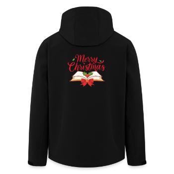 Merry Bookmas – Conception de livre aux lignes fines - Veste softshell homme en polyester recyclé Stanley/Stella - noir - Dos - AI Model Male 185 light (185cm)