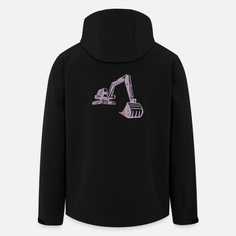 Bagger Silhouette Bauarbeiter Grunge Design - Recycelte Männer Softshell-Jacke von Stanley/Stella - Schwarz