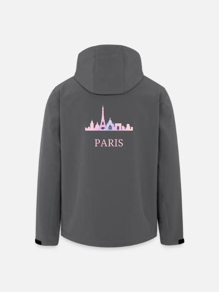 Pastel Paris skyline silhouette vibes - Men’s Recycled Softshell Jacket by Stanley/Stella - black
