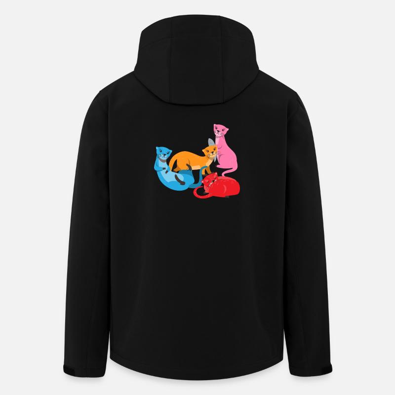 Seeotter Cartoon Fischotter - Recycelte Männer Softshell-Jacke von Stanley/Stella - Schwarz