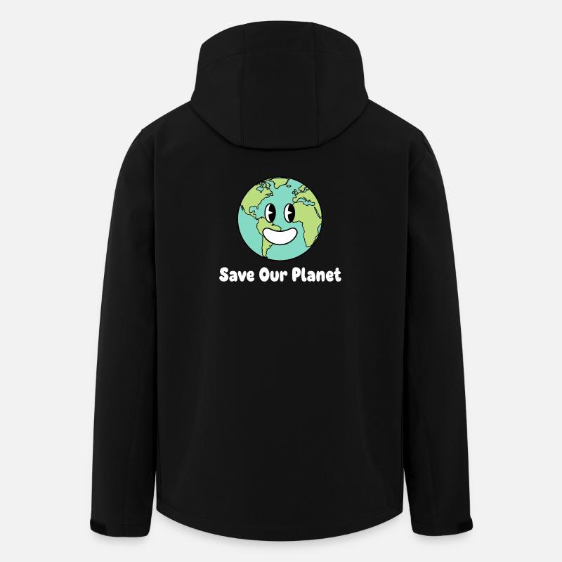 Smiling Earth Save Our Planet - Men’s Recycled Softshell Jacket by Stanley/Stella - black