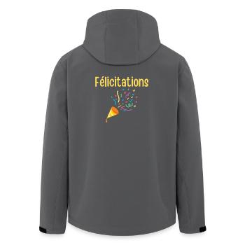 Congratulations Festive Confetti - Men’s Recycled Softshell Jacket by Stanley/Stella - black - Back - AI Model Male 185 light (185cm)