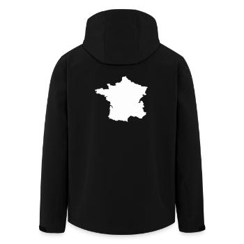 French Map Silhouette - Men’s Recycled Softshell Jacket by Stanley/Stella - black - Back - AI Model Male 185 light (185cm)