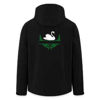 Schwanen-Lorbeerkranz mit Namensraum - Recycelte Männer Softshell-Jacke von Stanley/Stella - Schwarz - Hinten - AI Model Male 185 light (185cm)