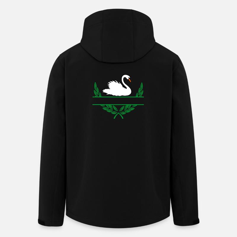 Schwanen-Lorbeerkranz mit Namensraum - Recycelte Männer Softshell-Jacke von Stanley/Stella - Schwarz