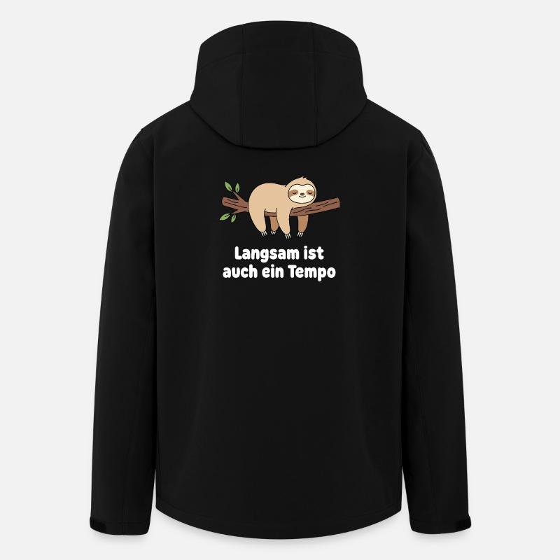 Slow Sloth Tempo Design - Men’s Recycled Softshell Jacket by Stanley/Stella - black