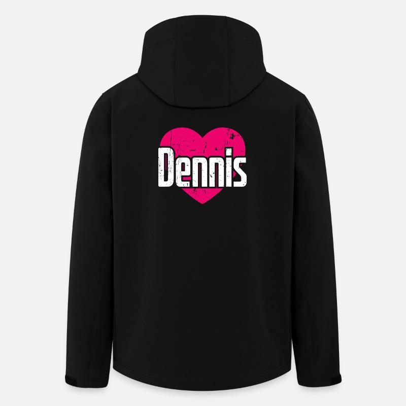 J’aime Dennis Pink Heart J’aime Dennis - Veste softshell homme en polyester recyclé Stanley/Stella - noir
