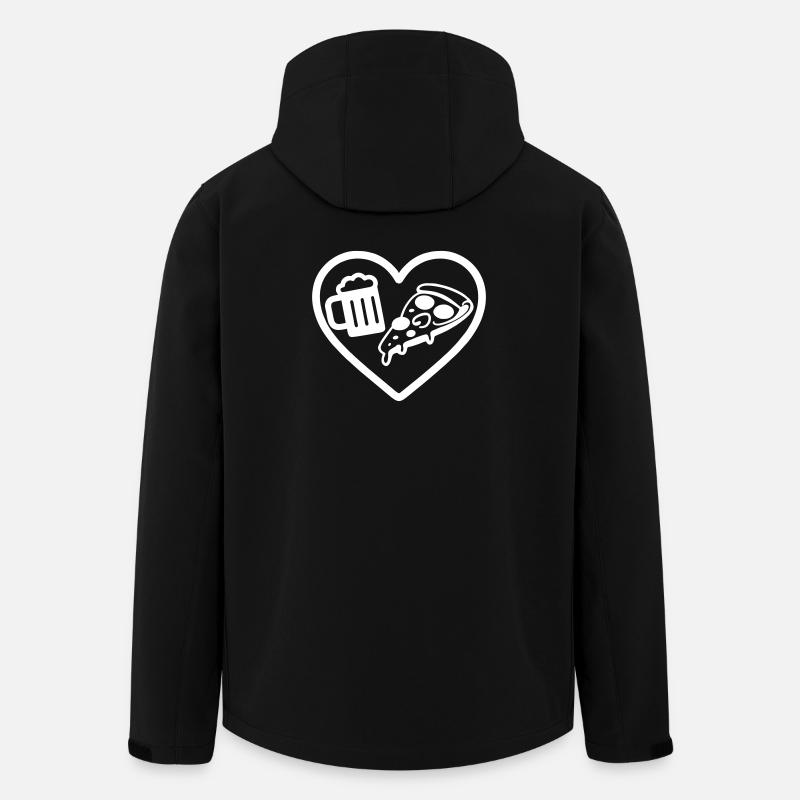 Heart Pizza Bier - Recycelte Männer Softshell-Jacke von Stanley/Stella - Schwarz