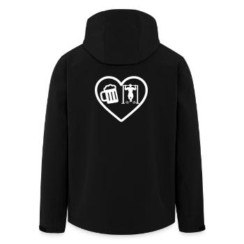 Bière d’entraînement Heart Street - Veste softshell homme en polyester recyclé Stanley/Stella - noir - Dos - AI Model Male 185 light (185cm)