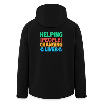 Appréciation des bénévoles Aider les personnes en évolution - Veste softshell homme en polyester recyclé Stanley/Stella - noir - Dos - AI Model Male 185 light (185cm)