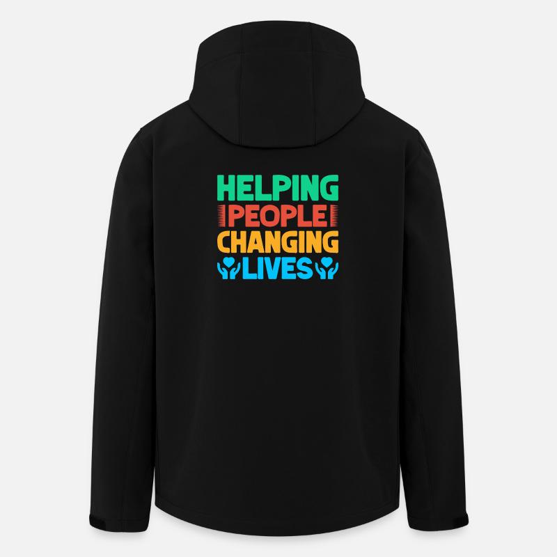 Volunteer Appreciation Helping People Changing - Men’s Recycled Softshell Jacket by Stanley/Stella - black