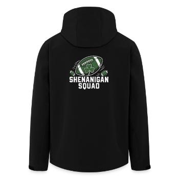 Shamrock Football Shenanigan Squad Vintage Style - Recycelte Männer Softshell-Jacke von Stanley/Stella - Schwarz - Hinten - AI Model Male 185 light (185cm)