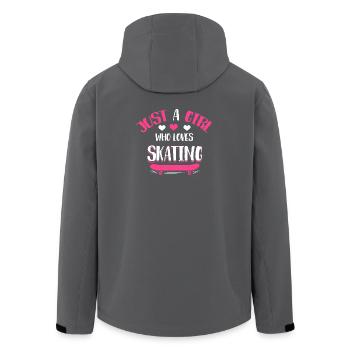 Just a Girl Who Loves Skating - Recycelte Männer Softshell-Jacke von Stanley/Stella - Schwarz - Hinten - AI Model Male 185 light (185cm)
