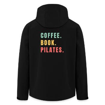 COFFEE BOOK PILATES - Recycelte Männer Softshell-Jacke von Stanley/Stella - Schwarz - Hinten - AI Model Male 185 light (185cm)