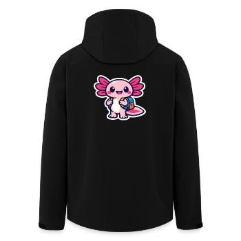 Enfin, un joli axolotl écolier pour l’inscription scolaire - Veste softshell homme en polyester recyclé Stanley/Stella - noir - Dos - AI Model Male 185 light (185cm)