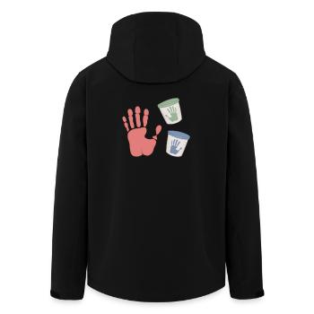 Peintures à doigts à empreintes pastel Baby Footprint - Veste softshell homme en polyester recyclé Stanley/Stella - noir - Dos - AI Model Male 185 light (185cm)