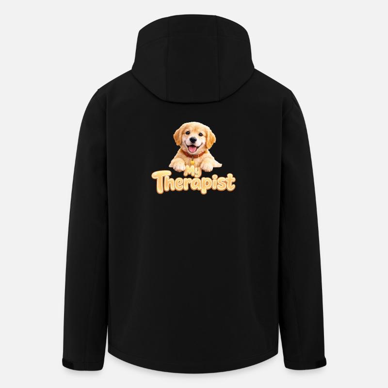 Golden Retriever My Therapist - Men’s Recycled Softshell Jacket by Stanley/Stella - black