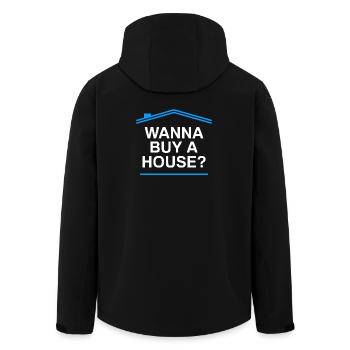 Buy a house? Funny Realtor Real Estate Agent - Men’s Recycled Softshell Jacket by Stanley/Stella - black - Back - AI Model Male 185 light (185cm)