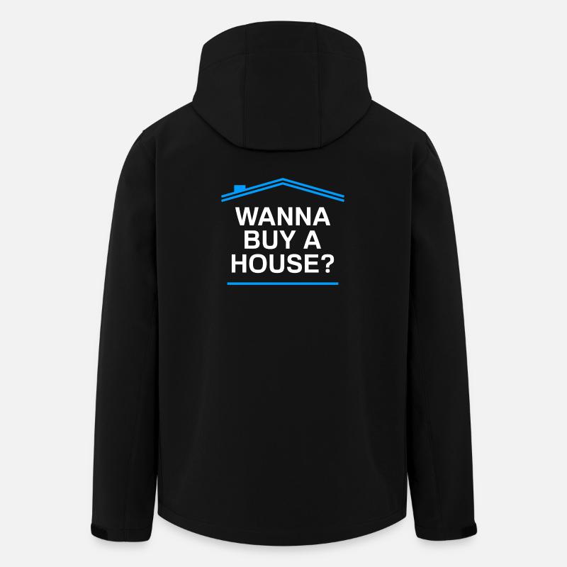 Acheter une maison ? Agent immobilier drôle - Veste softshell homme en polyester recyclé Stanley/Stella - noir
