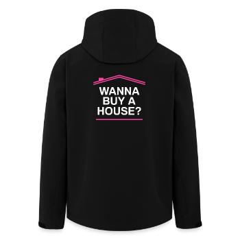 Buy a house? Funny Realtor Real Estate Agent - Men’s Recycled Softshell Jacket by Stanley/Stella - black - Back - AI Model Male 185 light (185cm)
