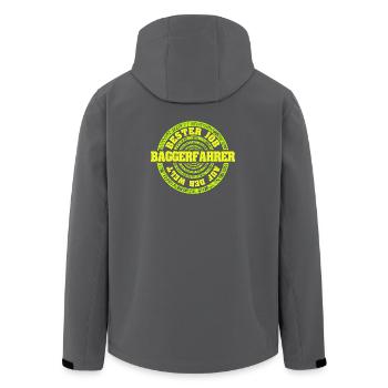 Beruf Baggerfahrer - Recycelte Männer Softshell-Jacke von Stanley/Stella - Schwarz - Hinten - AI Model Male 185 light (185cm)
