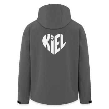 Kiel Herz Typografie - Recycelte Männer Softshell-Jacke von Stanley/Stella - Anthrazit - Hinten - AI Model Male 185 light (185cm)