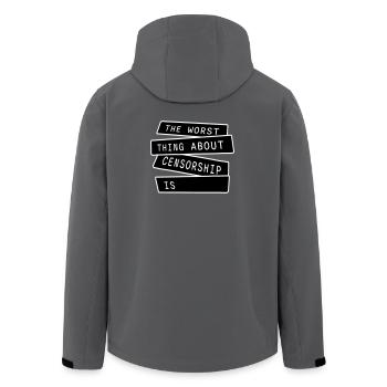 The Worst Thing About Censorship Is Lustig Ironie - Recycelte Männer Softshell-Jacke von Stanley/Stella - Anthrazit - Hinten - AI Model Male 185 light (185cm)
