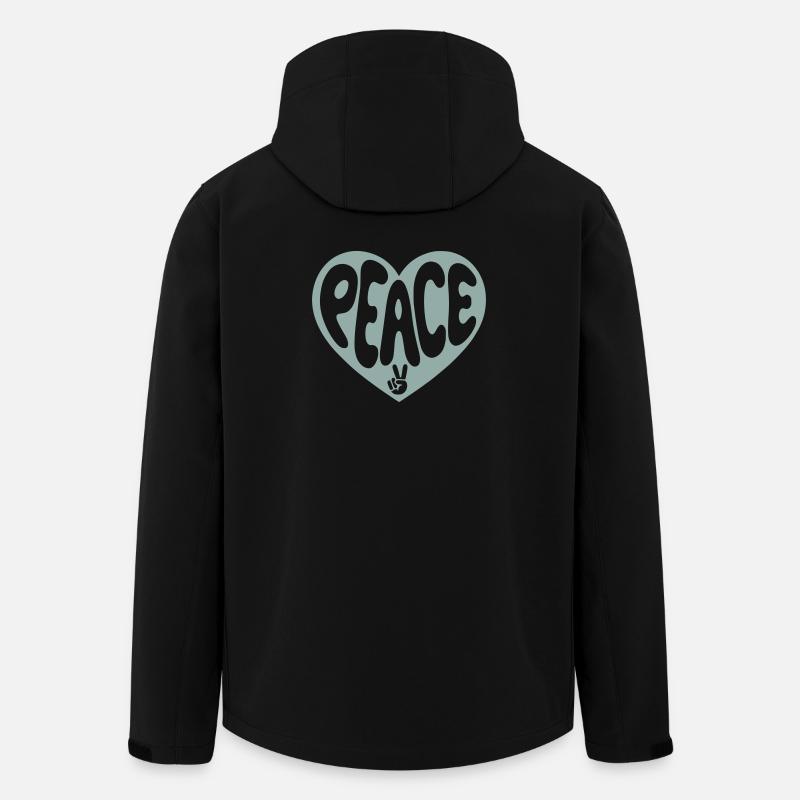Peace Heart with Peace Sign - Men’s Recycled Softshell Jacket by Stanley/Stella - black