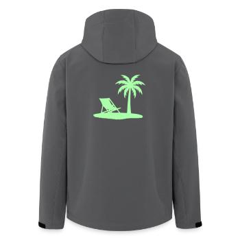 Palme Liegestuhl Strand Vektor - Recycelte Männer Softshell-Jacke von Stanley/Stella - Schwarz - Hinten - AI Model Male 185 light (185cm)