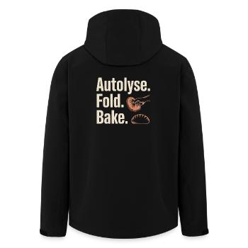 Autolyse Fold Bake Bread Art - Men’s Recycled Softshell Jacket by Stanley/Stella - black - Back - AI Model Male 185 light (185cm)