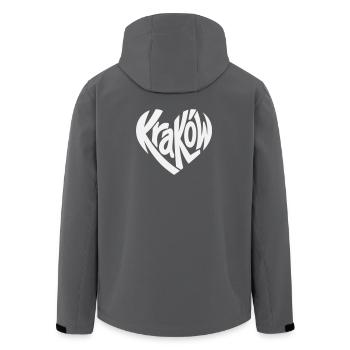Cracovie, Cracovie Cœur Logo de faute de frappe - Veste softshell homme en polyester recyclé Stanley/Stella - charbon - Dos - AI Model Male 185 light (185cm)